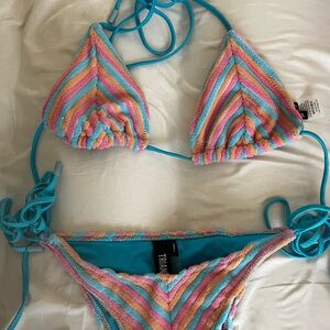 Striped Triangl Bikini Set